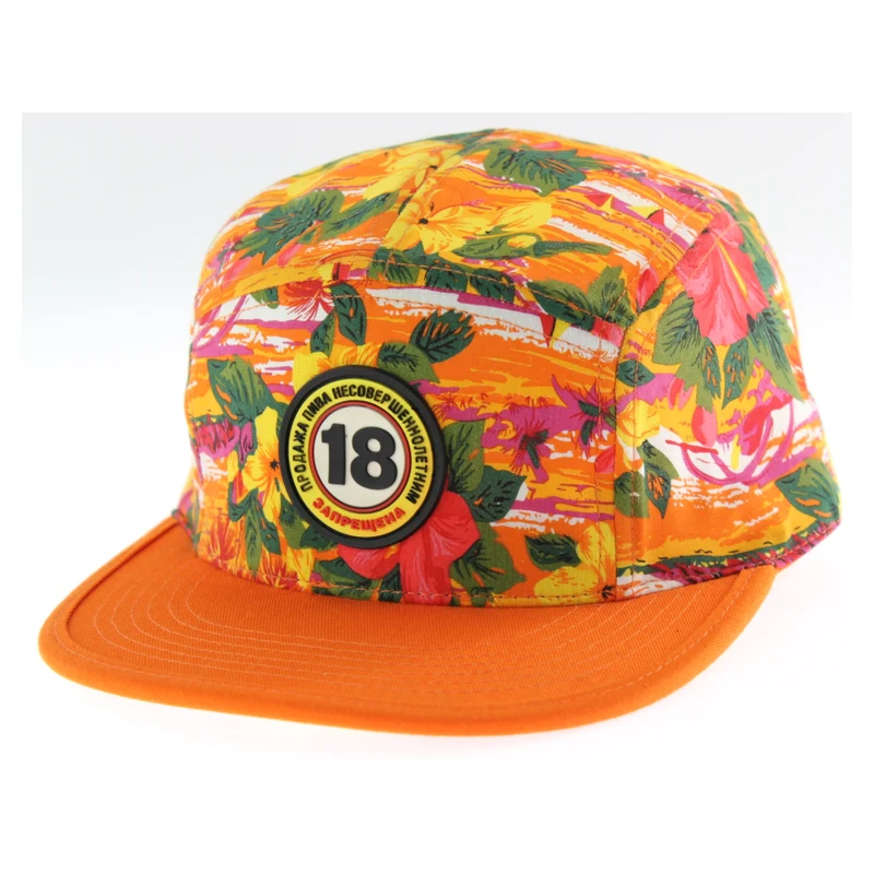 row22 Custom Snapback Cap – Sublimation Pattern With Rubber Patch (OEM/ODM) - Image 1